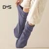 1 Pair Sleeping Socks Solid Color Double-Sided Fleece Women Socks High Elasticity Breathable Warm Sock Liners