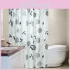 Chic Modern Peva Waterproof Shower Curtain Featuring Black Peony Pattern For Home Use