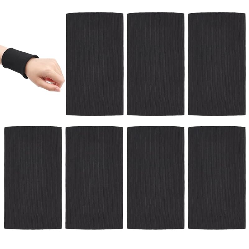 

BENECREAT 12 pieces 155x85mm rib knit Ribbed fabric for cuffs polyester ribbed fabric elastic ribbed fabric Thickness 2mm tubular rib knit fabric Knit