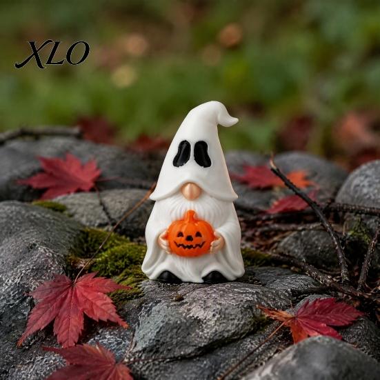 Pumpkin Decor for Home Halloween Ghost Gnome Figurine, Creative Desk Ornament, 3D Printed Ornaments Mini Statue Shelf Display, Funny Holiday