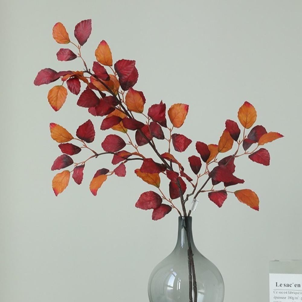 98cm Simulation Silk Beech Leaf Luxury Green Plants Leaves Artificial Long Beech Branch Office
