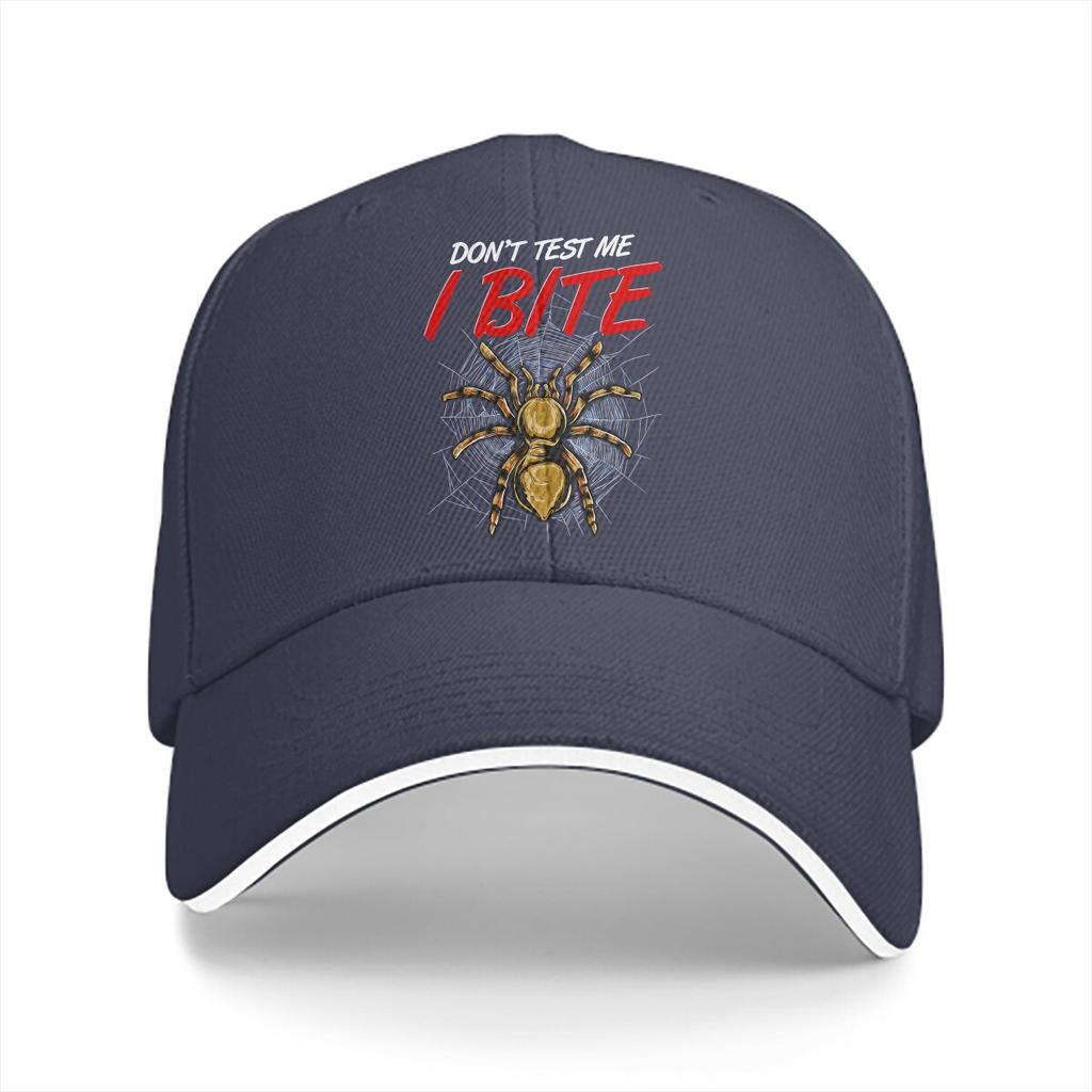 Spiders Multicolor Hat Peaked Men's Cap Don't Test Me I Bite Tarantula Spiders Personalized Visor Protection Hats