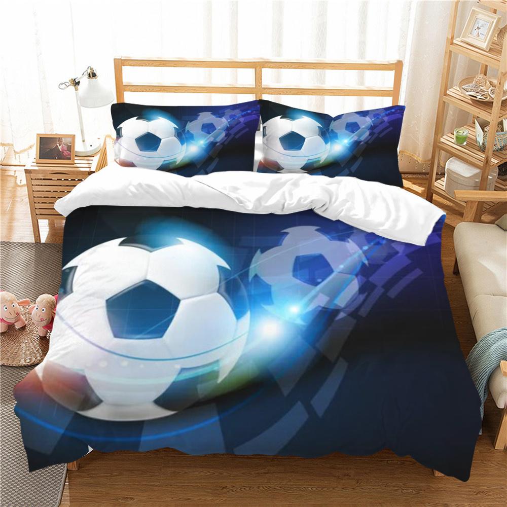 3D Soccer Printing Duvet Cover Set with Pillowcase Luxury Home Textiles Soft Bedding Set Children Twin Single Size Cool Bed Sets