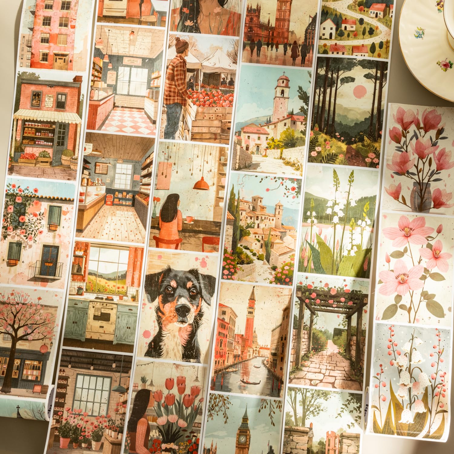 

Alideco Masking Cute Vintage and Flower Washi Wide Adhesive Stylish Masking Stickers 6-Pack Tape, Cottage, Street, Designs, Tape, DIY, Tape,