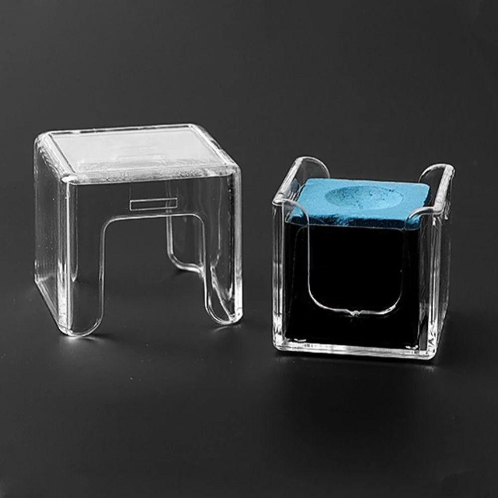 1Pcs Transparent Acrylic Box Plastic Billiard Accessory Durable Chalk Box  Snooker Pool
