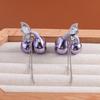 General Butterfly Tassel Rhinestones Ear Clips Accessories For Daily Use