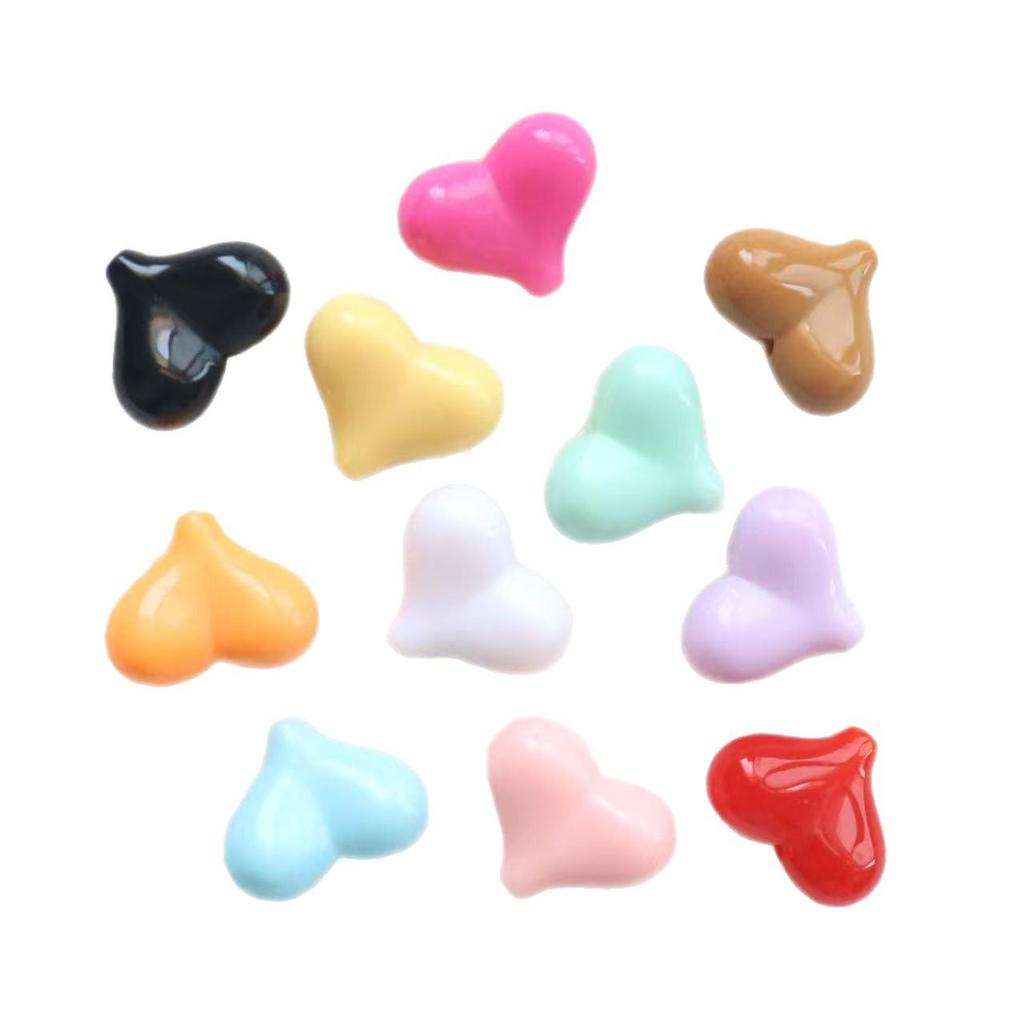 Seven-Color Small Peach Heart Acrylic Beads 11x14mm for DIY Phone Chain Pendants
