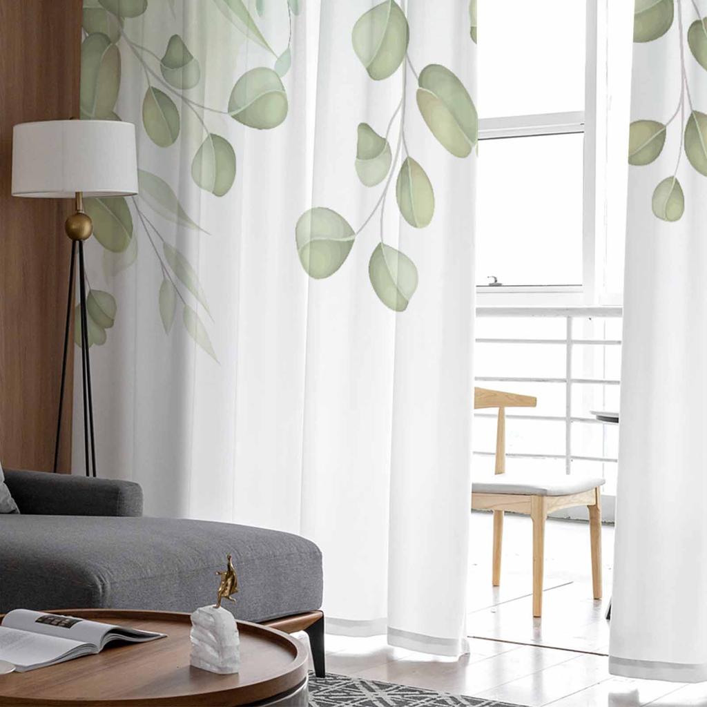Countryside Plant Flowers Watercolors Bedroom Curtains Tulle Sheer Curtain Living Room Home Decor Voile Drapes