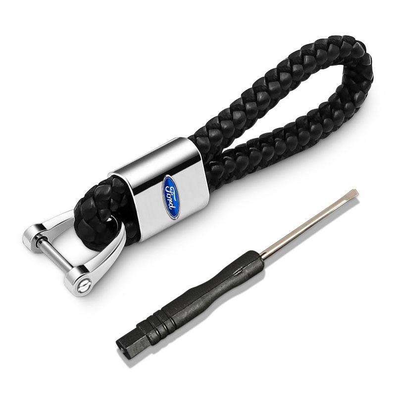 1 st Metall Bil Nyckelring Nyckelring Nyckelband Bilemblem Styling För Ford Focus 2 3 MK2 MK3 Fiesta Mondeo Kuga Ecosport C-Max Biltillbehör