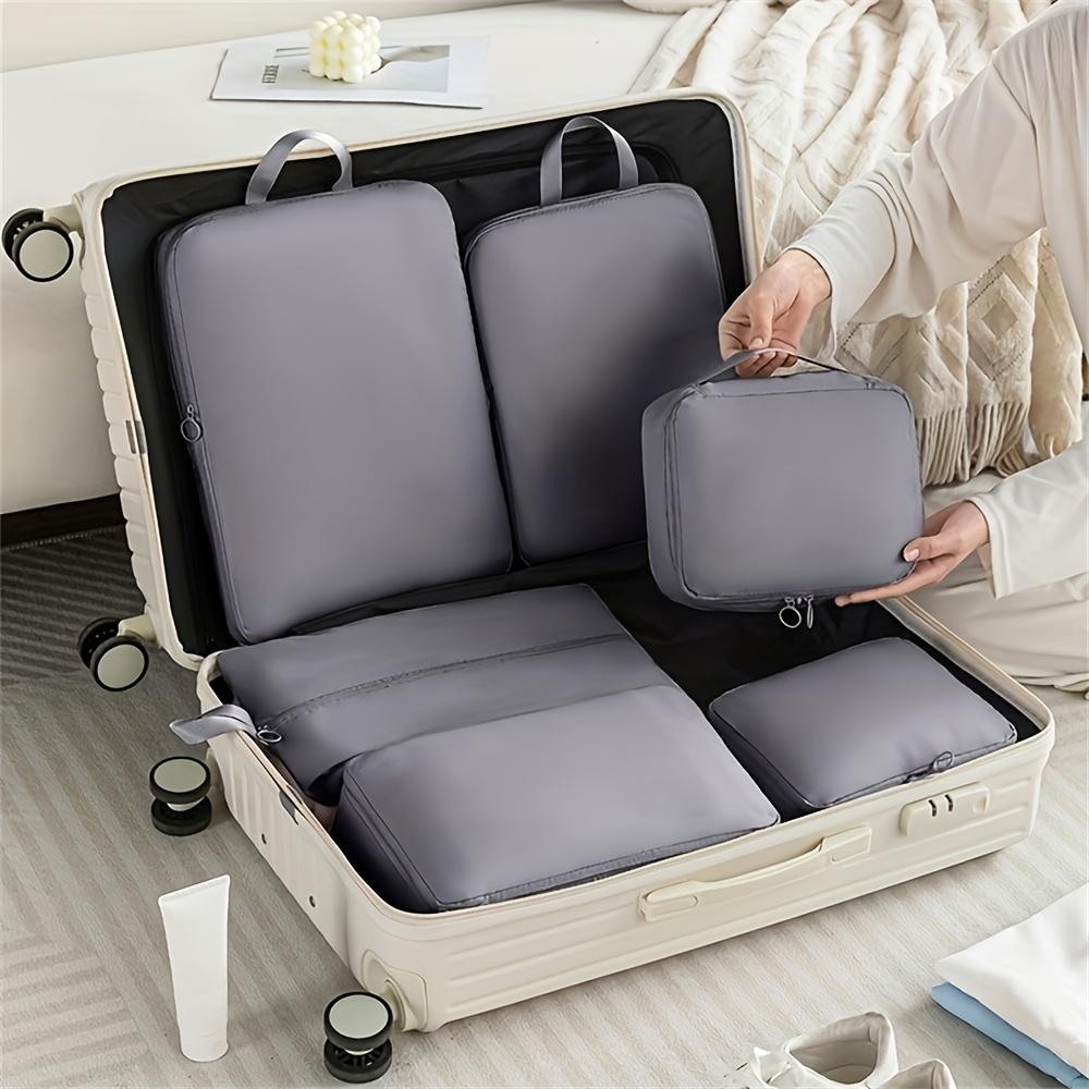 [Easy-Clean] Compression Packing Cubes | 6pcs Set | Polyester | Easy-Clean, Lightweight | Travel Organizer | Luggage and Clothes Sorting