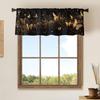 Gold Butterfly Window Curtain Valance Flying Butterflies Black Privacy Window Valance Curtains for Kitchen Living Room Dining Room 54 X 18 Inch, 1