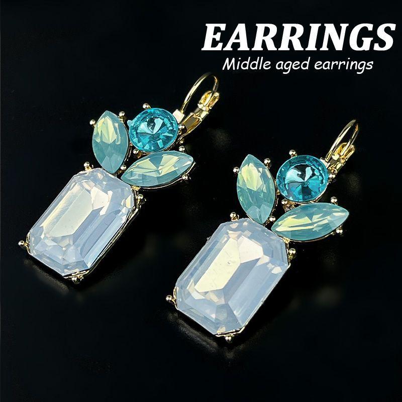 Boucles d'oreilles pendantes Zircon Fleur Colorée pour Femmes, Boucles d'oreilles pendantes Statement pour Fête & Usage Quotidien