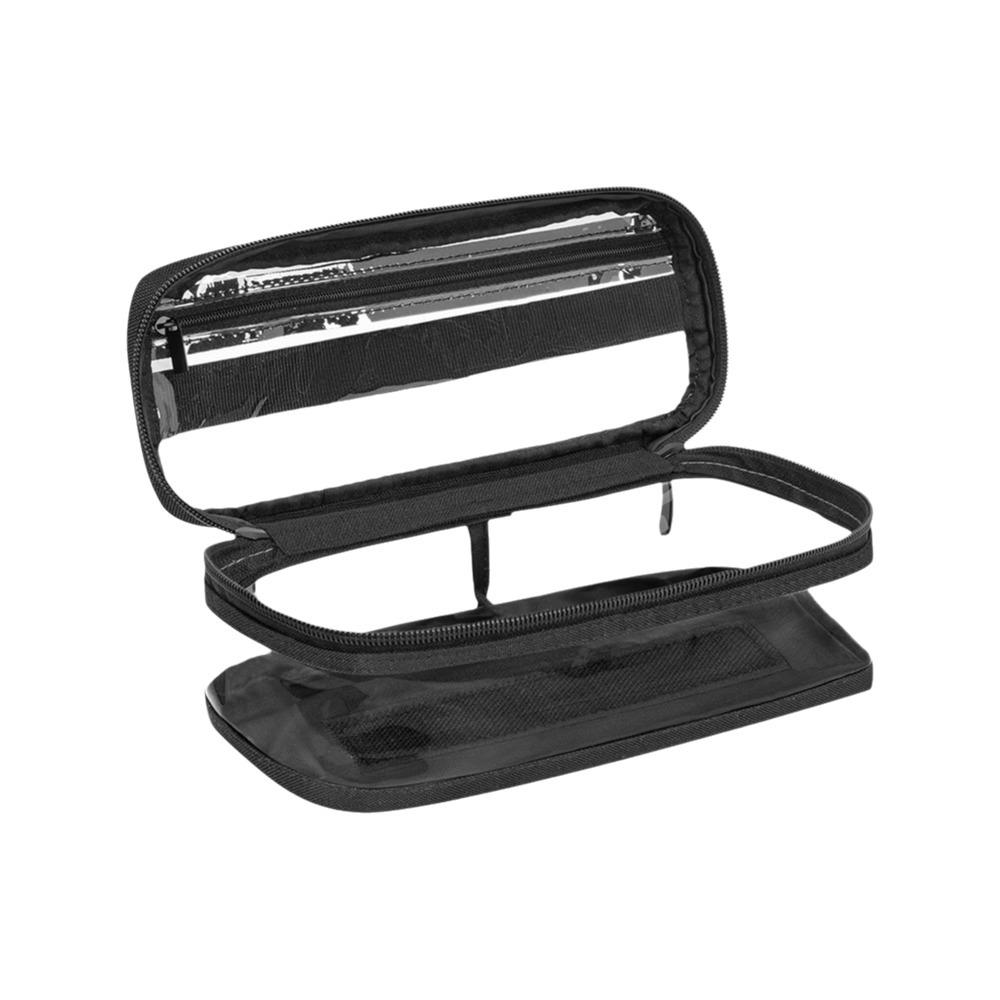 

Clear PVC Nail Polish Storage Bag Removable Inner Pouch Holds 12 Bottles Nail Polish Organizer Case Double Layer чорний