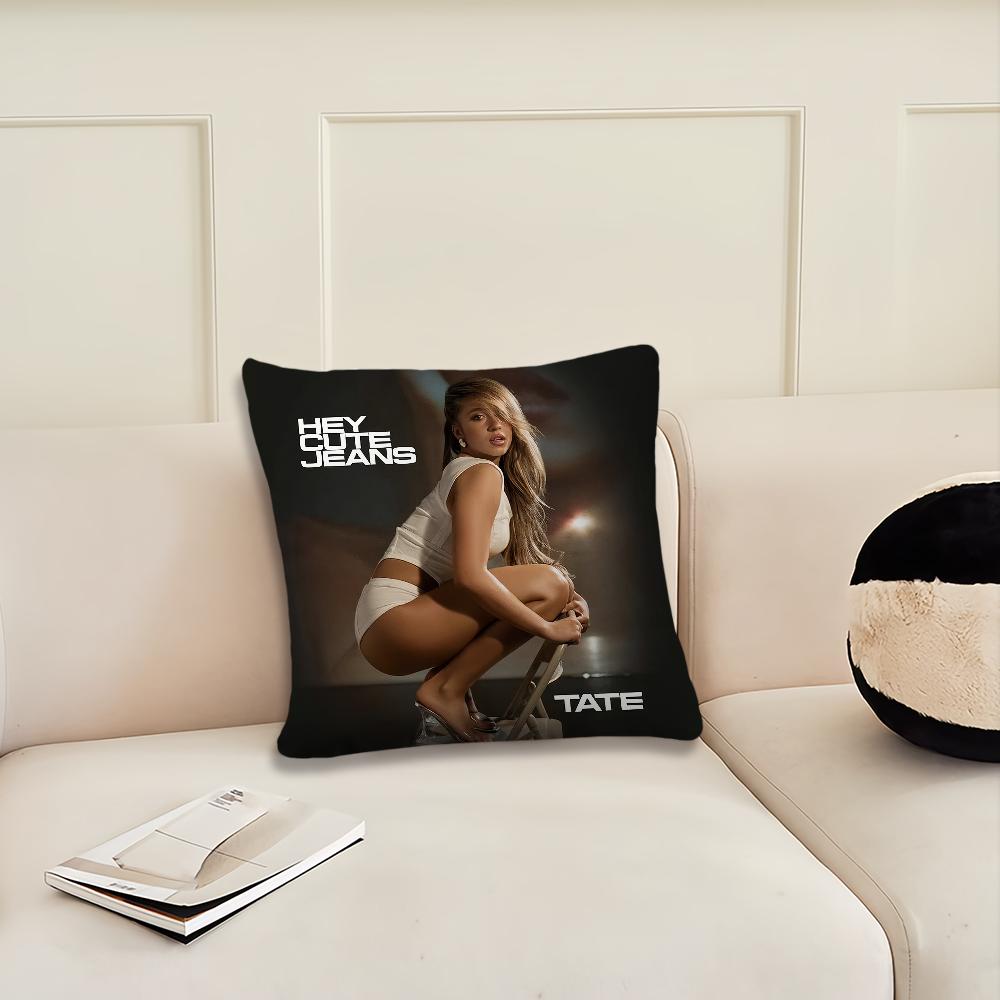 Singer Tate McRae cushion cover Cushion Room Bedroom Headboard Sofa Living Backrest Nap Time Pillow Case