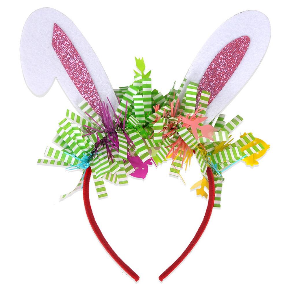 

Colorful Bunny Ears Hair Hoop Wear-resistant Happy Easter Headdress Costume Party Accessories розовый