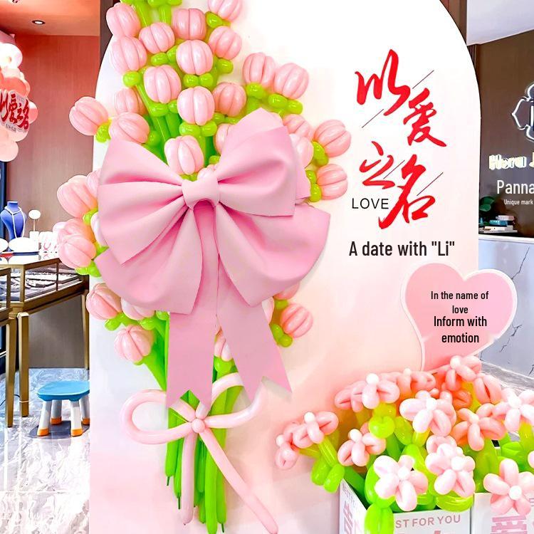 Giant Pink Bow Decoration for Birthday or Wedding Room Setup