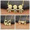 Nidin Hot Sale Family Love Mom Dad Son Daughter Necklace Girl Boy Heart Pendant Cubic Zirconia Couples Jewelry Gift Wholesale