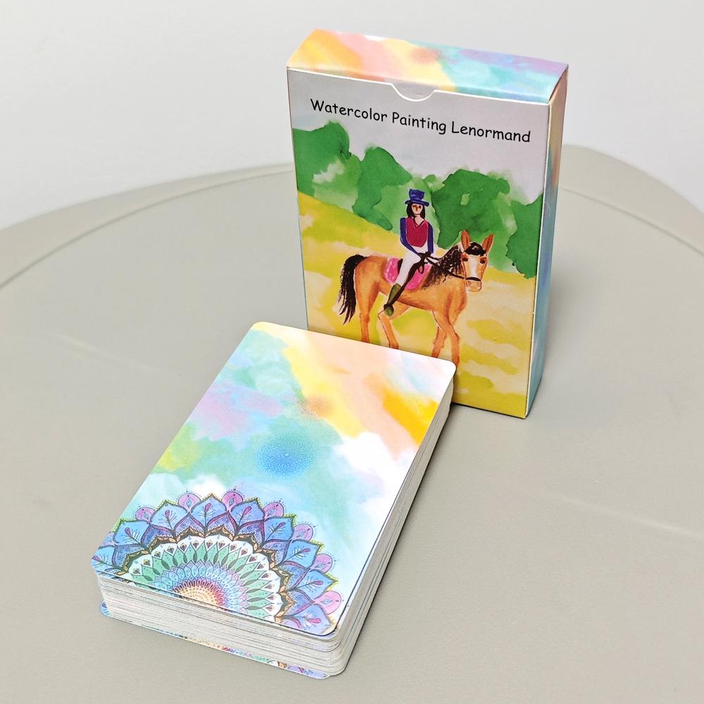 Watercolor Painting Lenormand Deck 42 Pcs Lenormand Cards Rana System 9*6cm