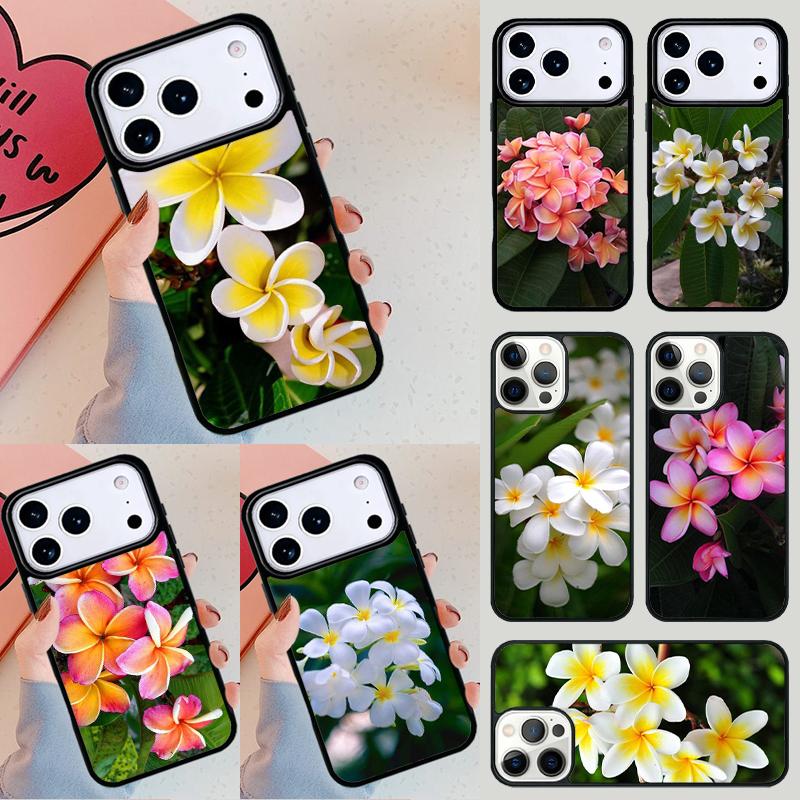 Frangipani Tropical Flowers Phone Case For iPhone 17 Air 14 15 13 12 Max Cover For Apple 14 15 16 16e 11 Pro Max Plus Coque
