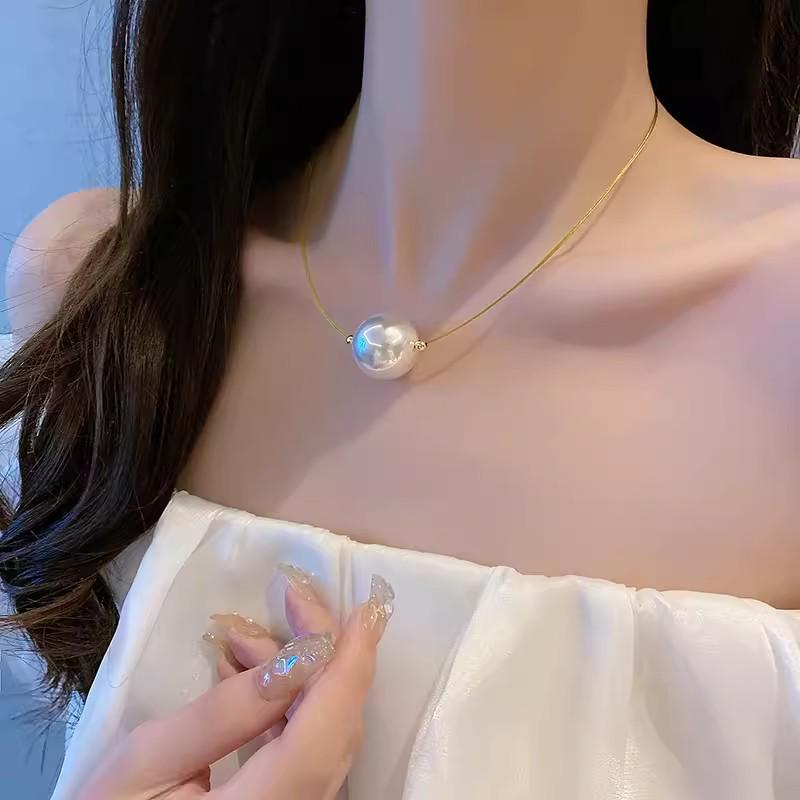 Korean French Retro Pearl Necklace: 2024 Trendy High-End Women's Choker