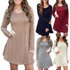 Stylish Women's Knitted Sweater Jumper Mini Dress For Cozy Winter And Autumn Wear