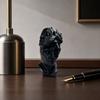 3D Printed Abstract Multi-Face Bust Sculpture, Art Decor with Black White Matte Finish, Compact Desktop Ornament for Entryway Home Office