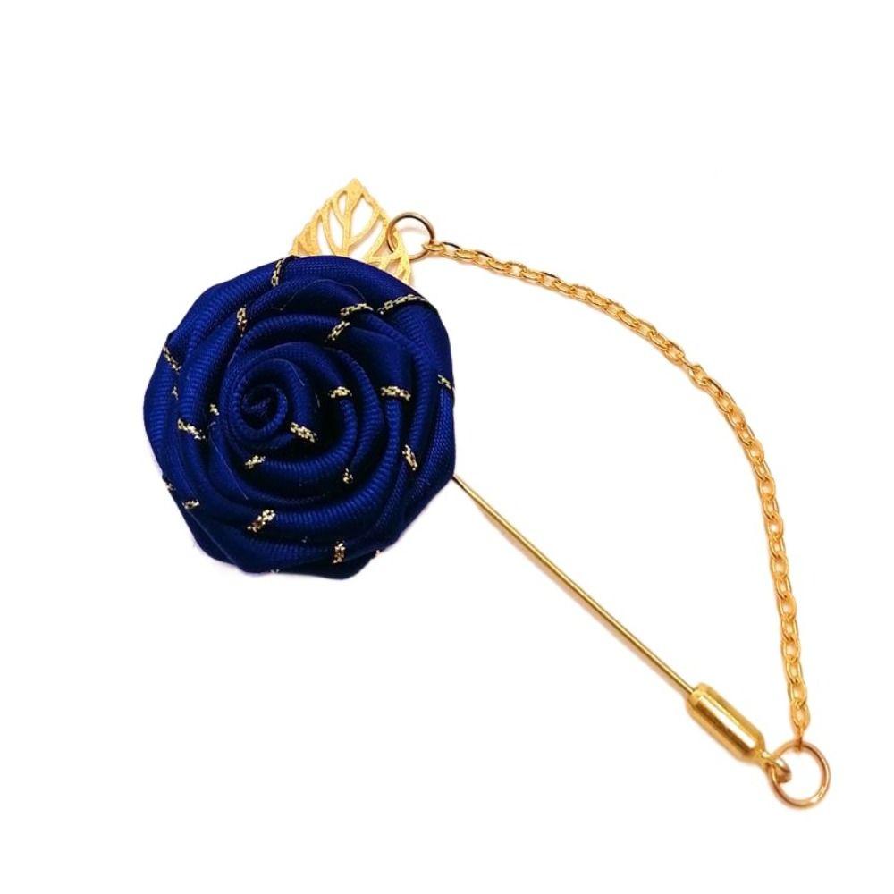 Accessories Colorful Leaf Lapel Decoration Rose Collar Needle Men Corsage Cloth Floral Badge