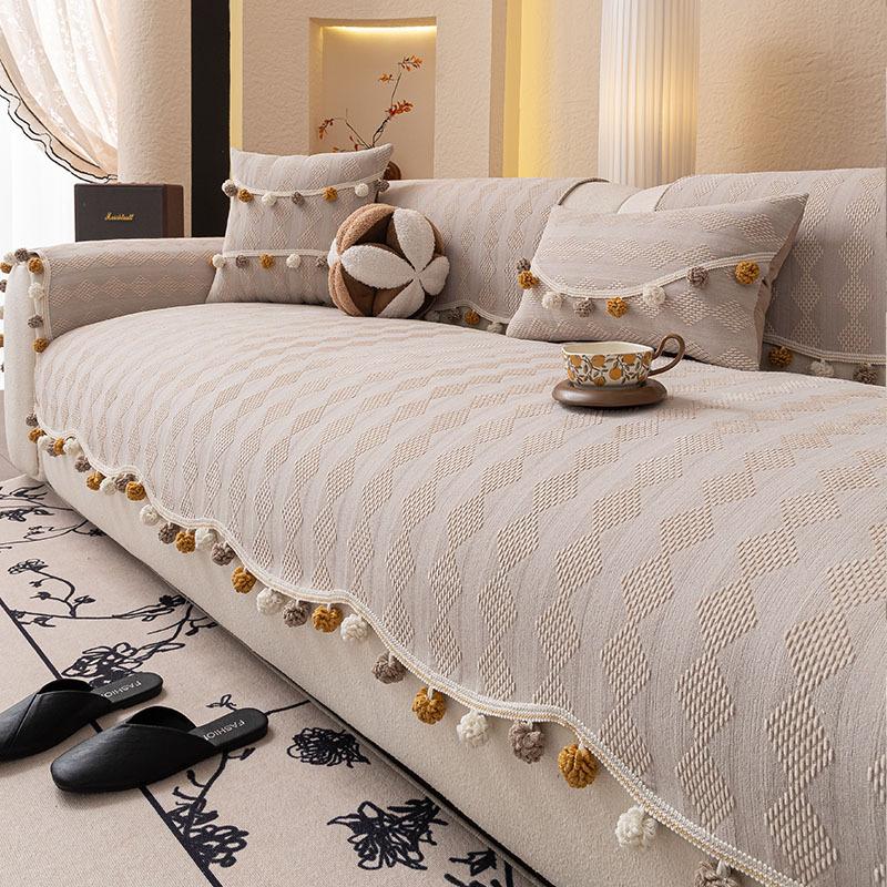 Special-Shaped Cream Wind Sofa Cushion Universal In All Seasons  New Non-Slip Seat Cushion One-Piece Straight Row Cushion