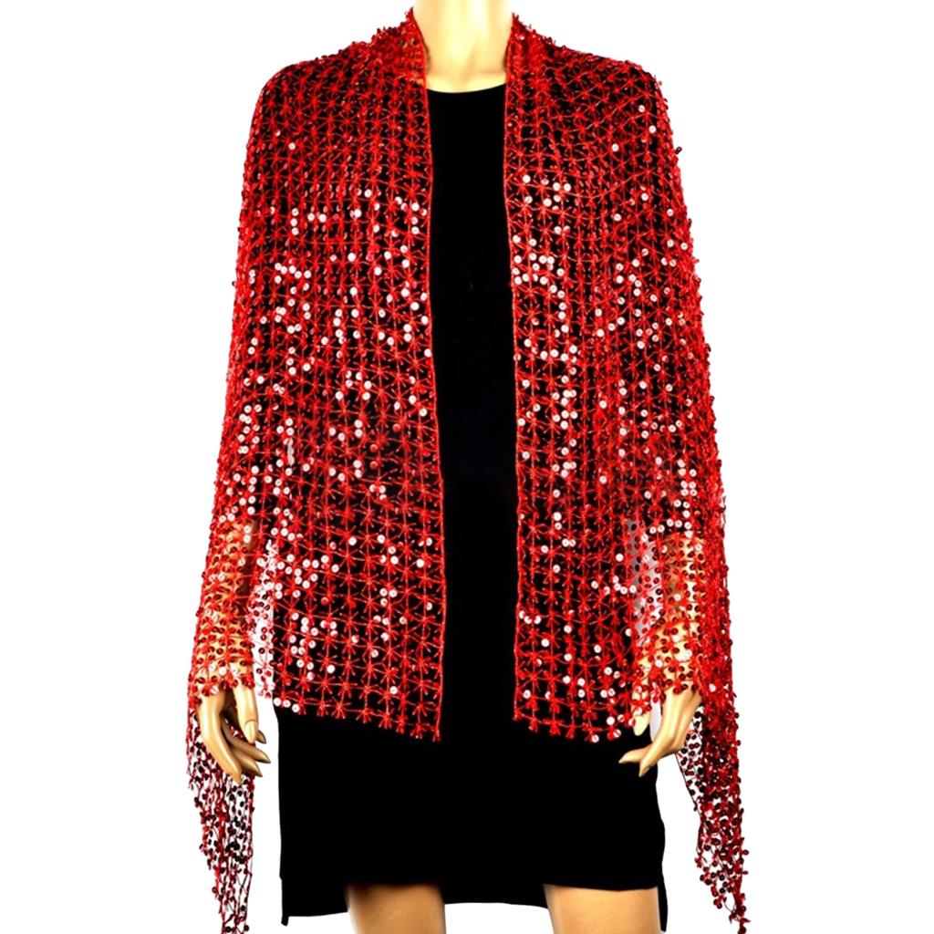 Eleganter Pailletten-Schal für Abendkleid Schimmernde Damenmode Stola 1920er Jahre Stil Schulterwickel für Kleider