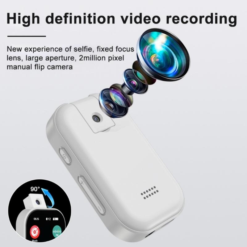 Multifunctional MP4 Player 180° Rotating Lens Frequency Radio Recording Radio 5.3 Touch Display Cable Support