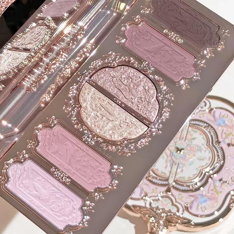 Flower Knows Makeup Butterfly Wolkenkragen Kollektion Geprägte 6-Farb-Lidschattenpalette Langanhaltend Wasserdicht Glitzer Für Die Augen