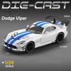1/24 Dodge Viper ACR SRT Alloy Sports Car Model Diecast Metal Track Racing Vehicles Car Model Sound and Light Childrens Toy Gift