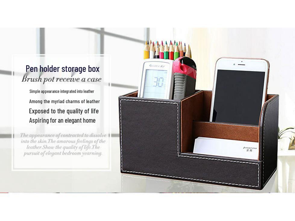 Stilvoller multifunktionaler Leder-Stifthalter & Schreibtisch-Aufbewahrungsbox Geschenk