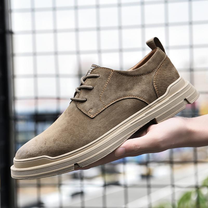 Outdoor Walking Shoes Soft Leather Tooling Shoes Men's Fashion Sewing Tooling Oxford Shoes Flats Comfortable Casual Travel Shoes