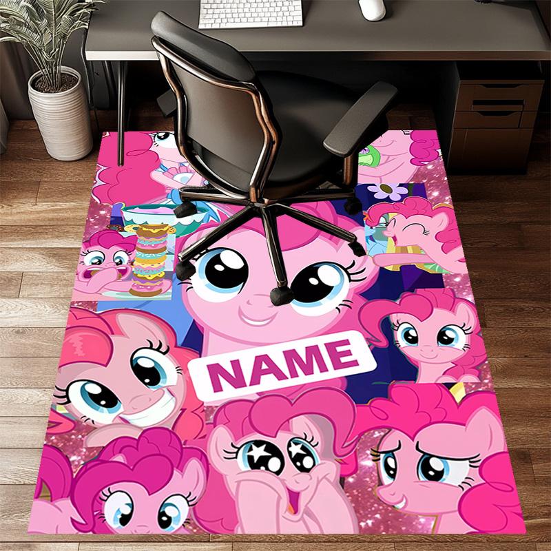 Custom My Little Pony Mat Personalized Name, Polyester Washable Indoor Entryway Rug, Gift for Christmas, Easter, Thanksgiving Day