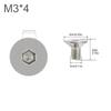 10PCS M2 M3 M4 M5 Silver 304 Stainless Steel Flat Head Hex Hexagon Socket Cap Bolt Countersunk Screw for Parts Replacement / DIY