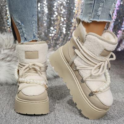 Women's Wide Width Platform Snow Boots, Suede Height Increasing Booties, Wholesale Versatile Winter Boots for Women