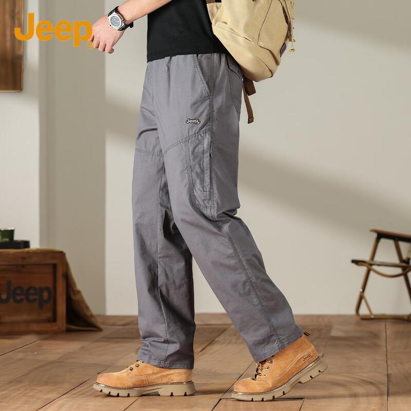 Jeep Men's Spring Autumn Straight-Leg Cargo Pants