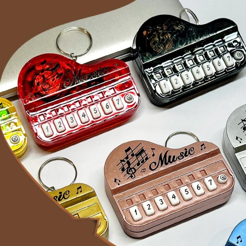 Brinquedo Chaveiro Piano Miniatura Tocável Para Crianças Instrumento Musical Portátil Com Luz LED Design de Plástico Seguro