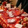 Christmas Snowflake Disposable Tableware Set Paper PlateCup Winter Wonderland Christmas New Year Festival Party Table Decoration