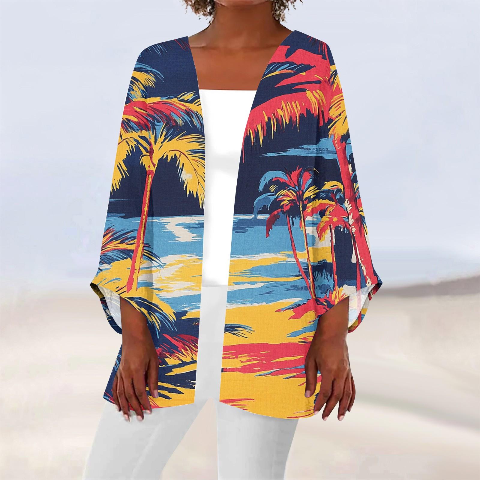 

Женская повседневная модная легкая куртка средней длины с принтом, кардиган XL жёлтый