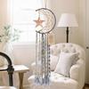 Dremisland Blue Dream Catcher Handmade Half Circle Moon Design Dream Catcher Feather Hanging with Star Home Decoration Ornament Festival Gift (Moon&