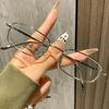 Gold silk plain glasses frame, European and American retro square frame, Phnom Penh myopia can be matched with degree flat glasses, anti-blue light g