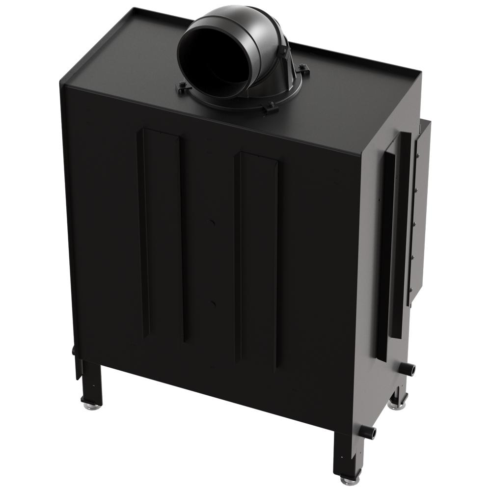 Steel fireplace KRATKI LUCY 14 kW Ø 200 black thermotec self closing door