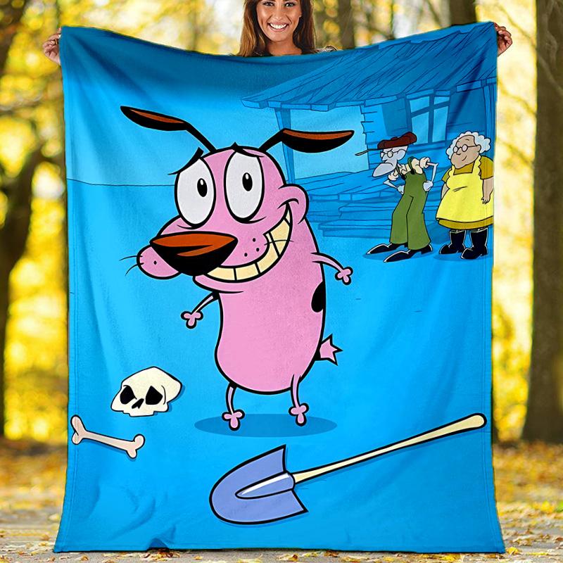 Courage the Cowardly Dog Printed Throw Blanket—lightweight,soft,warm;versatile Blanket for All Seasons—perfect As &air-conditioning Throw,nap Blanket