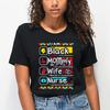 Retro Black Mommy Wife Nurse T-shirt, Proud Nurse Mom Tee, Mother's Day Gift