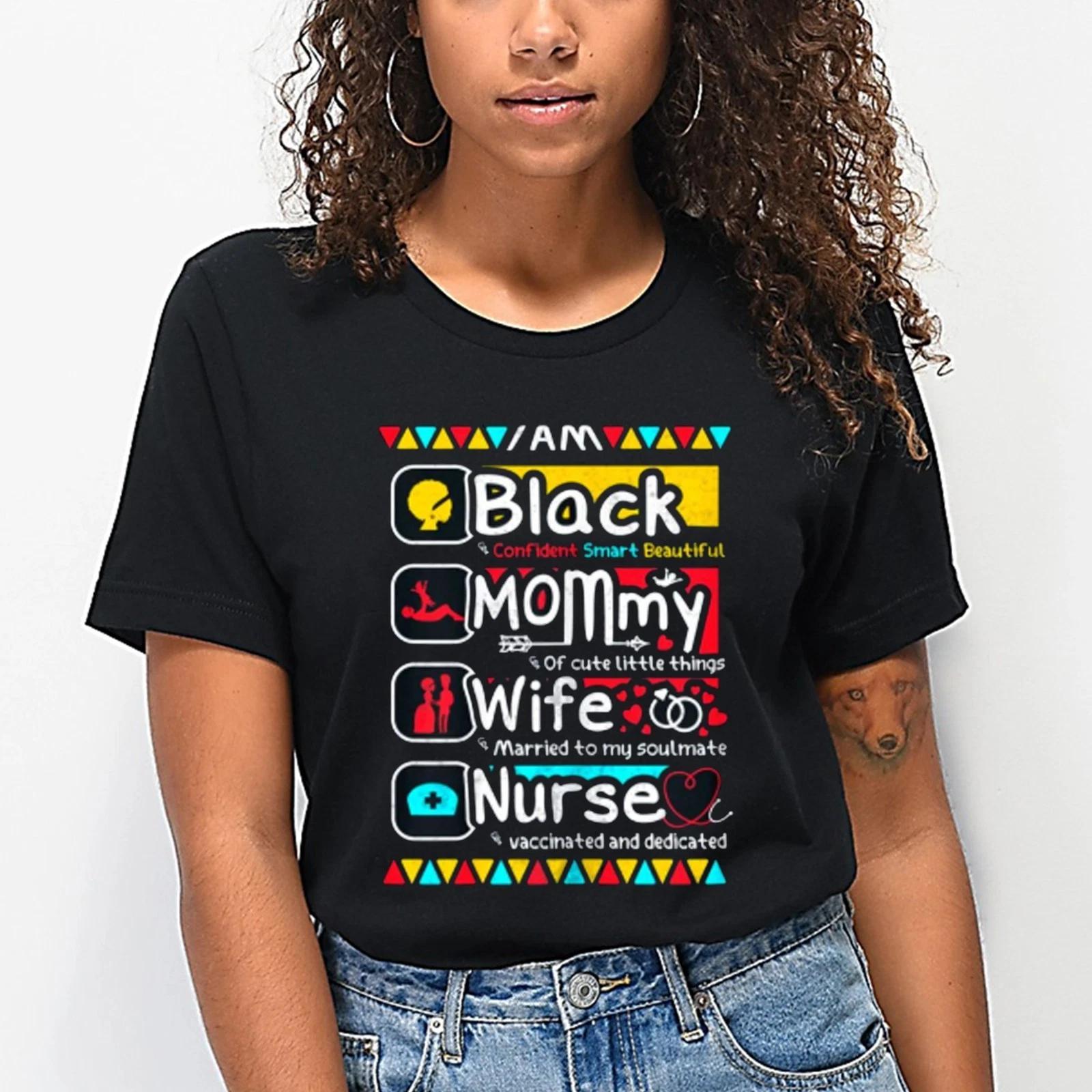 Ретро Черная Футболка Мама Жена Медсестра, Гордая Мама Медсестра Футболка, Подарок на День Матери S