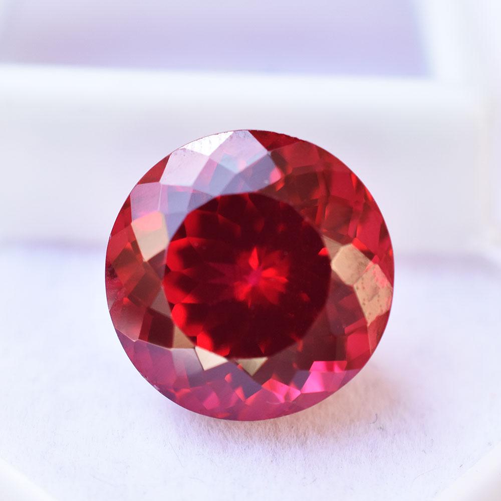Natural Red Ruby Loose Gemstone 13.60 ct Blood Brilliant Round Cut for Jewelry Making and Crafts