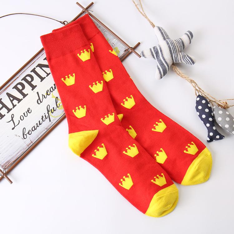 New Arrival High Quality Combed Cotton Men Polka Dot Strip Happy Socks  Color  Designer Casual Novelty Dress Business