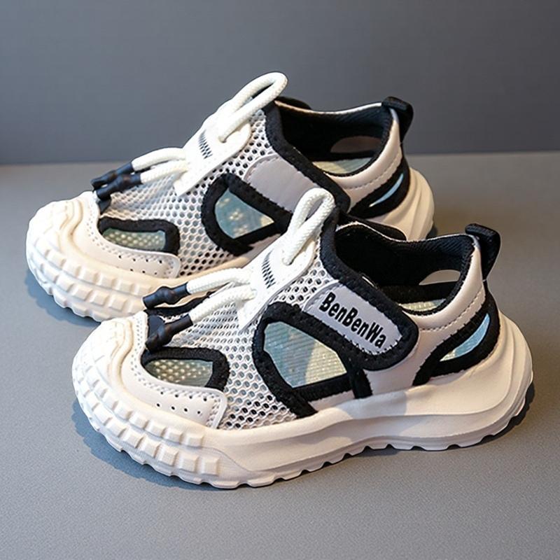 Kids Casual Shoes Hollowed-out Boys Girls Sandals Mesh Breathable 2025 Summer New Children Beach Shoes Non-slip Soft Sole Trendy